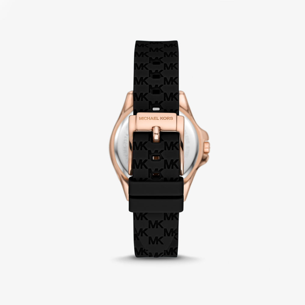 Michael Kors - Mini Pilot Pavé Rose Gold-Tone And Logo Silicone Watch
