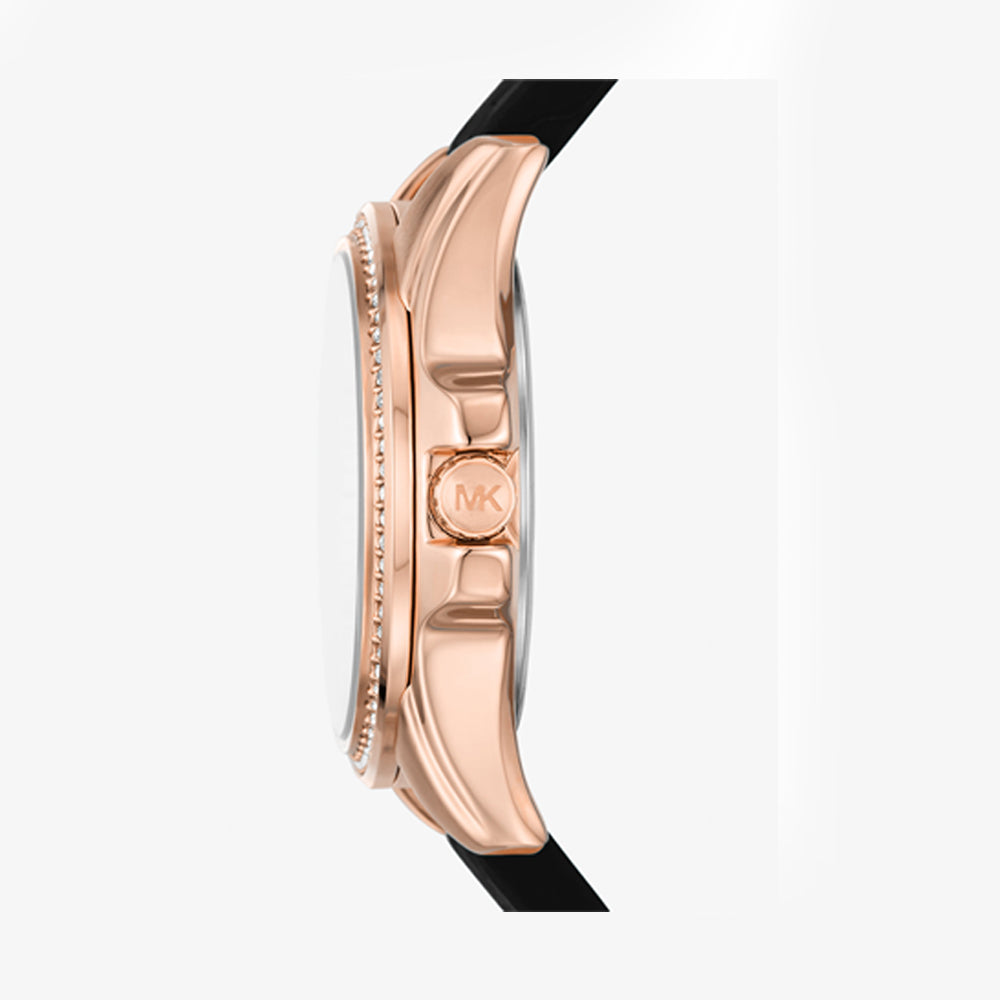 Michael Kors - Mini Pilot Pavé Rose Gold-Tone And Logo Silicone Watch