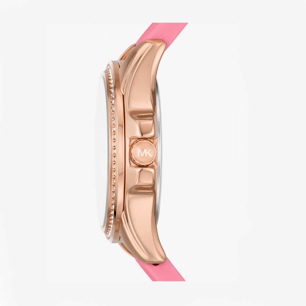 Michael Kors - Mini Pilot Pavé Rose Gold-Tone And Logo Silicone Watch