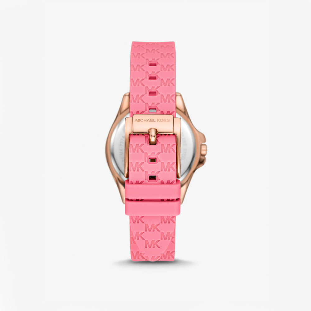 Michael Kors - Mini Pilot Pavé Rose Gold-Tone And Logo Silicone Watch