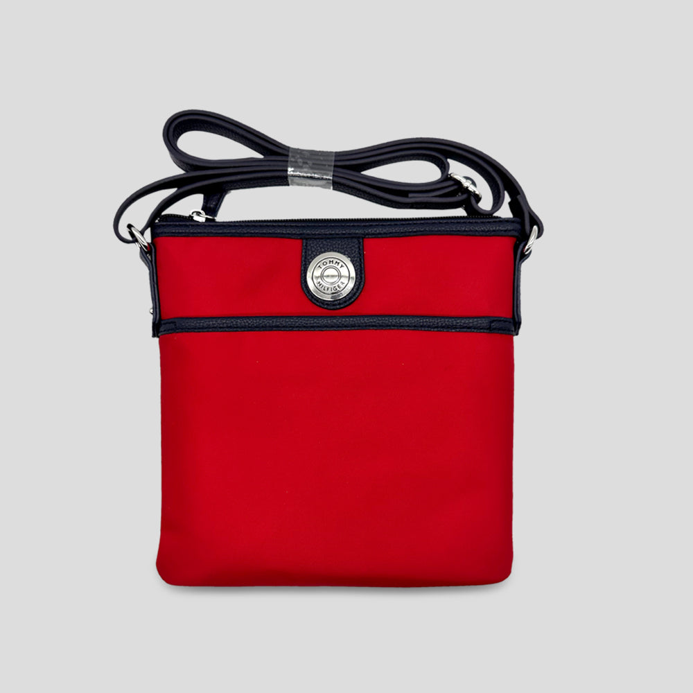 Tommy Hilfiger Handbag For Women Red Crossbody & Card Holder Gift Set