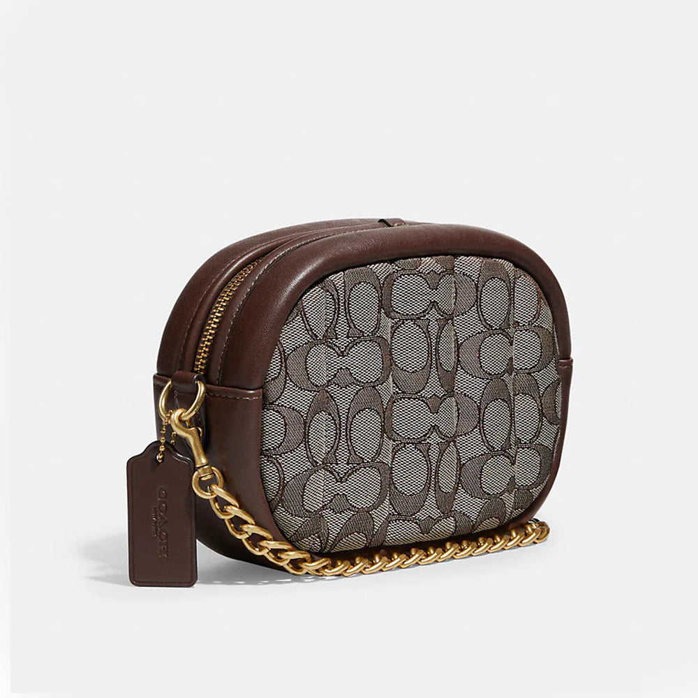 Coach Small Camera Bag In Signature Jacquard With Quilting 5th