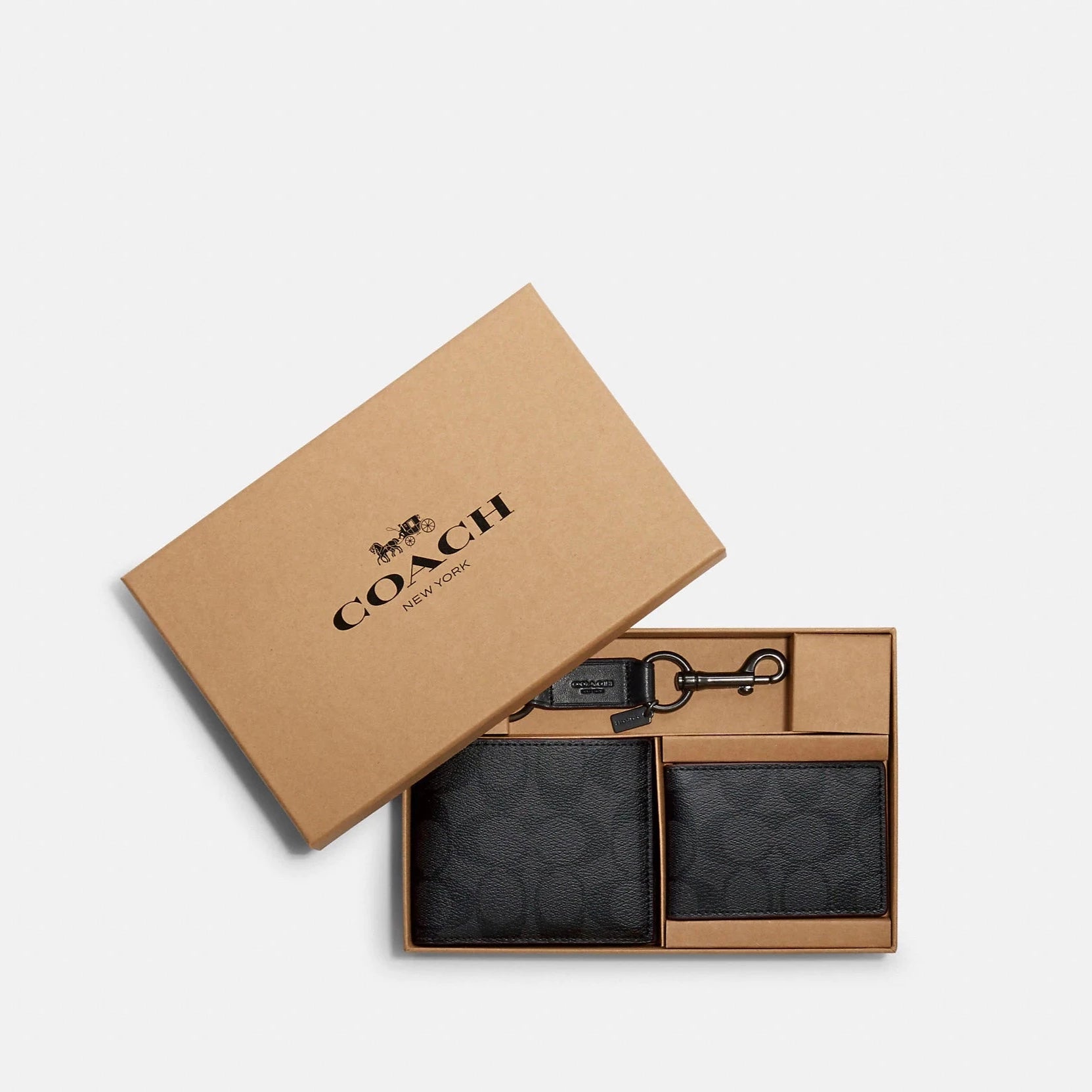 Coach - Boxed 3 In 1 Wallet Gift Set In Signature Canvas - Men